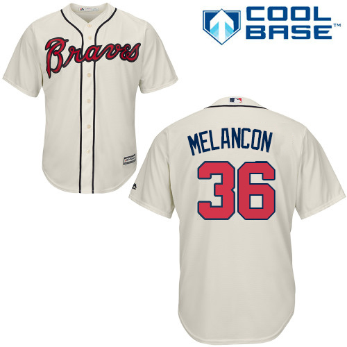 Braves #36 Mark Melancon Cream New Cool Base Stitched MLB Jersey