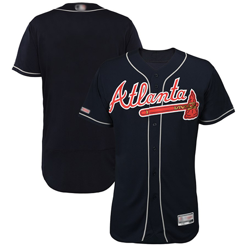 Braves Blank Navy Blue Flexbase Authentic Collection Stitched MLB Jersey