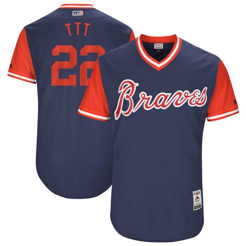 Braves #22 Nick Markakis Navy "TTT" Players Weekend Authentic Stitched MLB Jersey
