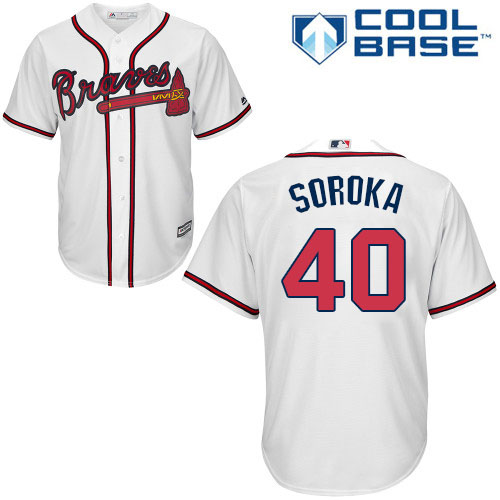 Braves #40 Mike Soroka White New Cool Base Stitched MLB Jersey