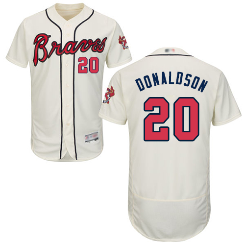 Braves #20 Josh Donaldson Cream Flexbase Authentic Collection Stitched MLB Jersey