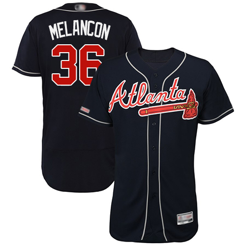 Braves #36 Mark Melancon Navy Blue Flexbase Authentic Collection Stitched MLB Jersey