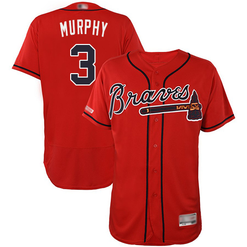 Braves #3 Dale Murphy Red Flexbase Authentic Collection Stitched MLB Jersey