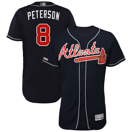 Braves #8 Jace Peterson Navy Blue Flexbase Authentic Collection Stitched MLB Jersey
