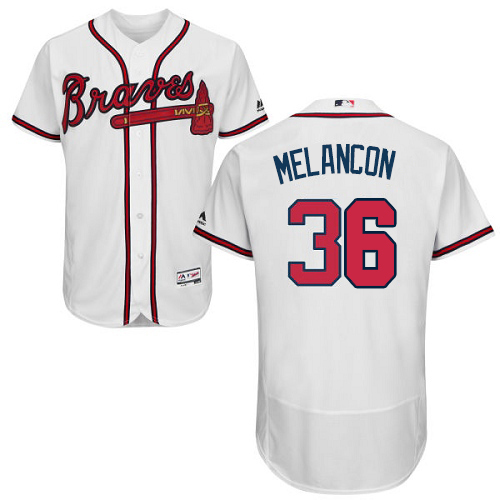 Braves #36 Mark Melancon White Flexbase Authentic Collection Stitched MLB Jersey