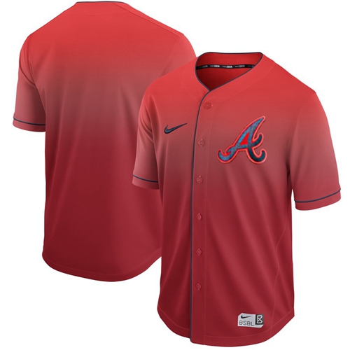 Nike Braves Blank Red Fade Authentic Stitched MLB Jersey