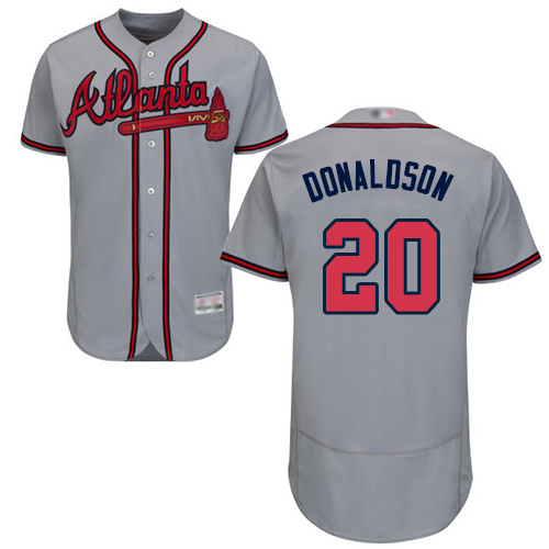 Braves #20 Josh Donaldson Grey Flexbase Authentic Collection Stitched MLB Jersey