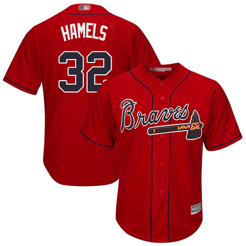 Braves #32 Cole Hamels Red New Cool Base Stitched MLB Jersey