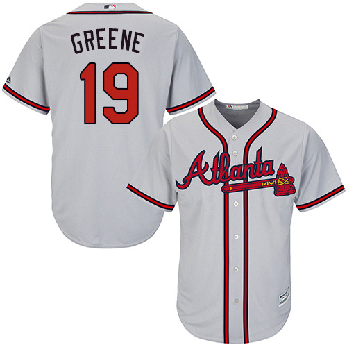 Braves #19 Shane Greene Grey New Cool Base Stitched MLB Jersey