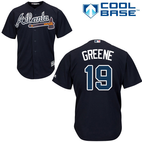 Braves #19 Shane Greene Blue New Cool Base Stitched MLB Jersey