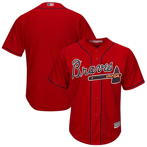 Braves Blank Red Cool Base Stitched MLB Jersey