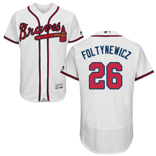 Braves #26 Mike Foltynewicz White Flexbase Authentic Collection Stitched MLB Jersey