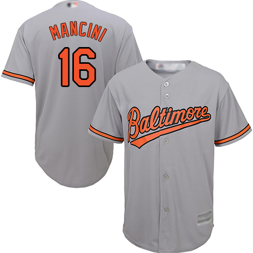 Orioles #16 Trey Mancini Grey New Cool Base Stitched MLB Jersey