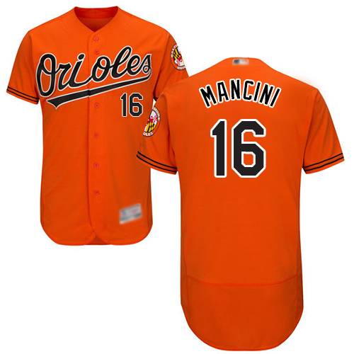 Orioles #16 Trey Mancini Orange Flexbase Authentic Collection Stitched MLB Jersey