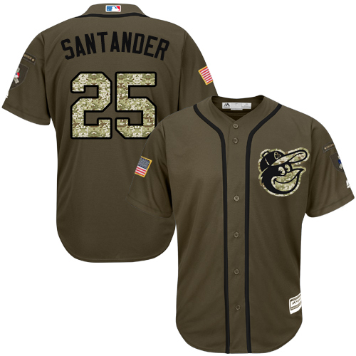 Orioles #25 Anthony Santander Green Salute to Service Stitched MLB Jersey