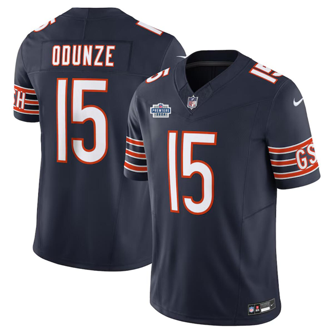 Men's Chicago Bears #15 Rome Odunze Navy 2024 With Draft Patch F.U.S.E. Vapor Stitched Football Jersey Men's Chicago Bears #15 Rome Odunze Navy 2024 With Draft Patch F.U.S.E. Vapor Stitched Football Jersey