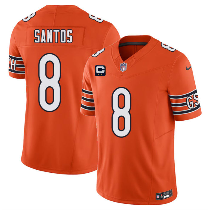 Men's Chicago Bears #8 Cairo Santos Orange 2026 F.U.S.E. 2-Star C Patch Vapor Untouchable Limited Stitched Football Jersey