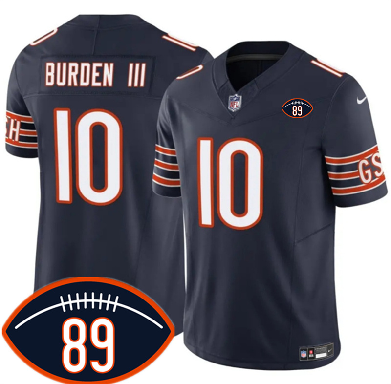 Men's Chicago Bears #10 Luther Burden III Navy 2026 With Mike Ditka 89 Patch F.U.S.E. Vapor Untouchable Limited Stitched Football Jersey