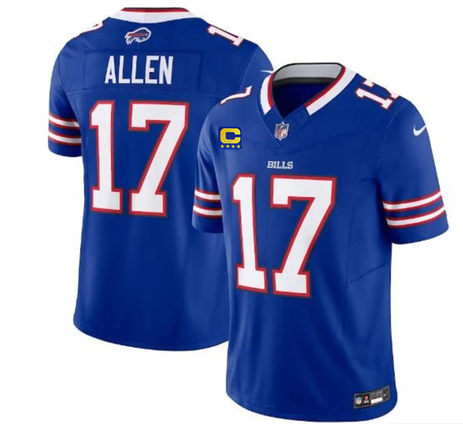 Men's Buffalo Bills #17 Josh Allen Blue 2023 F.U.S.E. With 4-Star C Patch Vapor Untouchable Limited Stitched Jersey