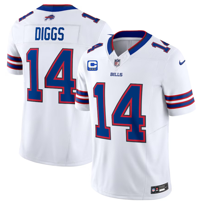 Men's Buffalo Bills #14 Stefon Diggs White 2023 F.U.S.E. With 3-Star C Patch Vapor Untouchable Limited Stitched Jersey