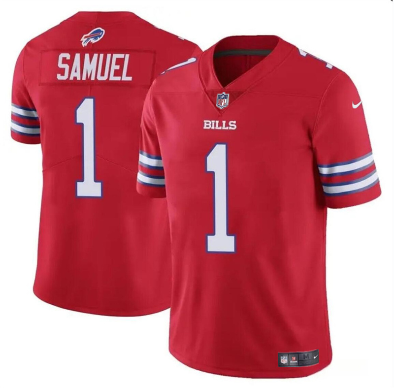 Men's Buffalo Bills #1 Curtis Samuel Red Vapor Untouchable Limited Stitched Football Jersey