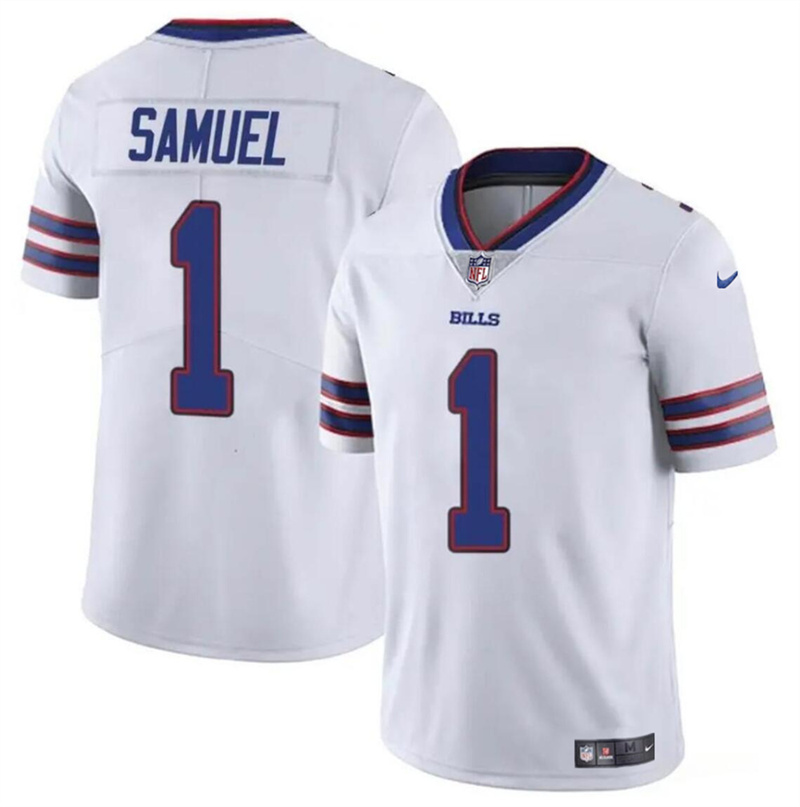 Men's Buffalo Bills #1 Curtis Samuel White Vapor Untouchable Limited Stitched Football Jersey