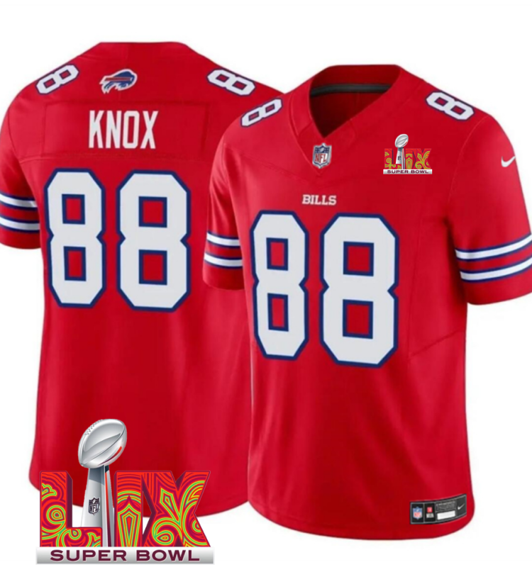 Men's Buffalo Bills #88 Dawson Knox Red F.U.S.E. 24/25 Super Bowl LIX Vapor Untouchable Limited Stitched Football Jersey Men's Buffalo Bills #88 Dawson Knox Red F.U.S.E. 24/25 Super Bowl LIX Vapor Untouchable Limited Stitched Football Jersey