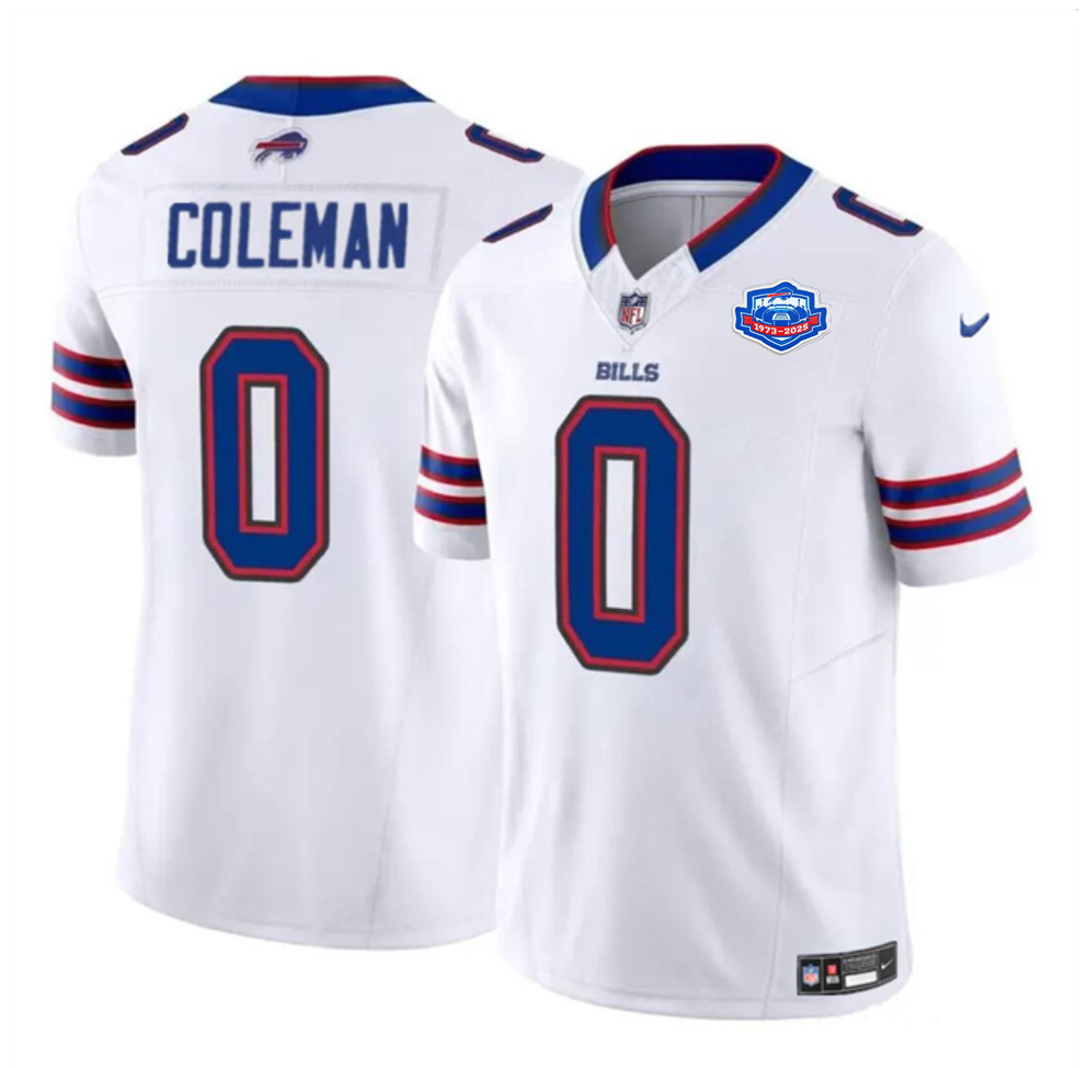 Men's Buffalo Bills #0 Keon Coleman White 2025 F.U.S.E. With Farewell Patch Vapor Untouchable Limited Stitched Football Jersey
