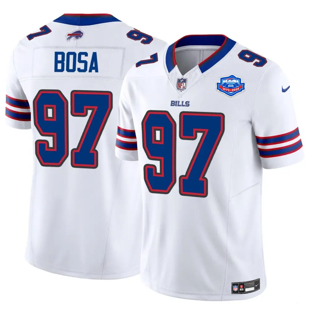 Men's Buffalo Bills #97 Joey Bosa White 2025 F.U.S.E. With Farewell Patch Vapor Untouchable Limited Stitched Football Jersey