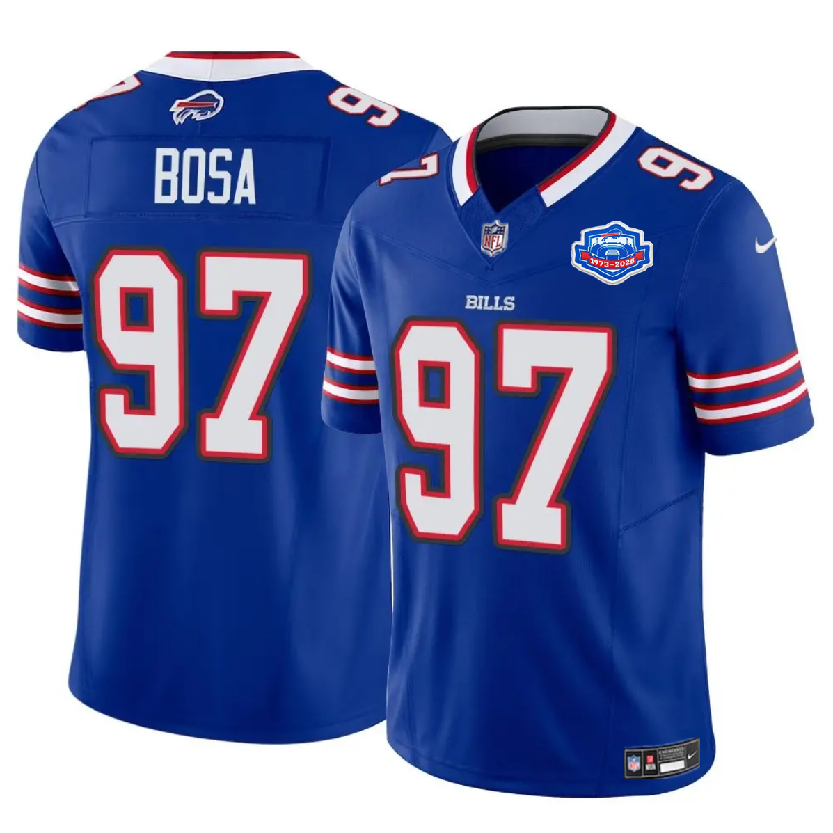 Men's Buffalo Bills #97 Joey Bosa Blue 2025 F.U.S.E. With Farewell Patch Vapor Untouchable Limited Stitched Football Jersey