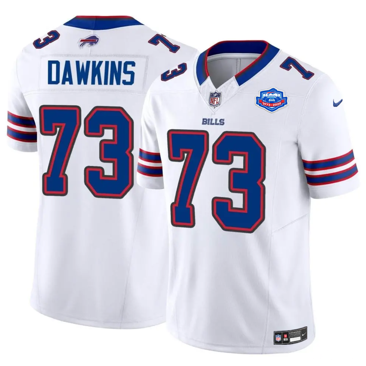 Men's Buffalo Bills #73 Dion Dawkins White 2025 F.U.S.E. With Farewell Patch Vapor Untouchable Limited Stitched Football Jersey