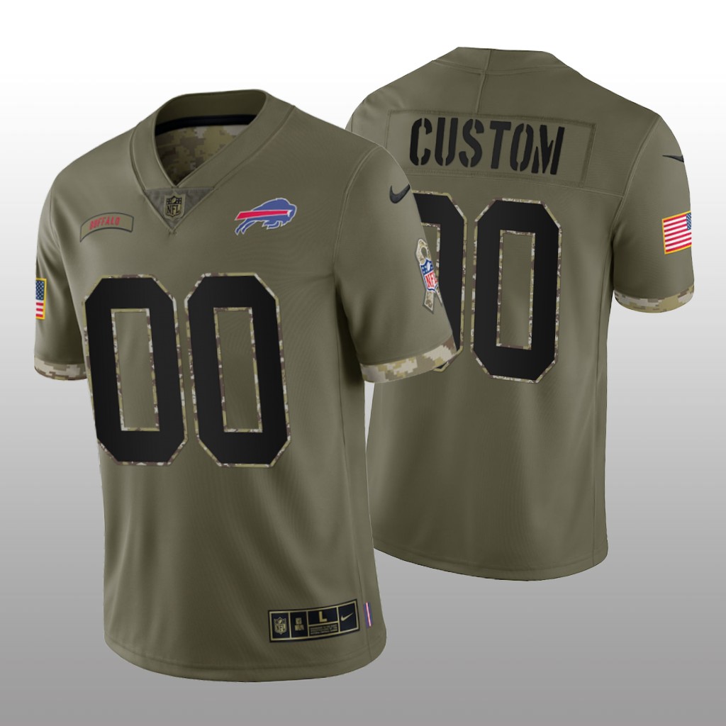Men's Buffalo Bills ACTIVE PLAYER Custom Olive 2022 Salute To Service Limited Stitched Jersey