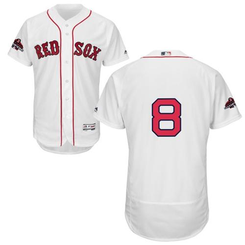Red Sox #8 Carl Yastrzemski White Flexbase Authentic Collection 2018 World Series Champions Stitched MLB Jersey