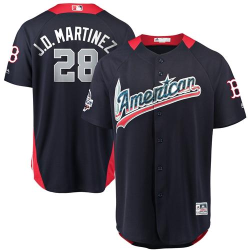 Red Sox #28 J. D. Martinez Navy Blue 2018 All-Star American League Stitched MLB Jersey
