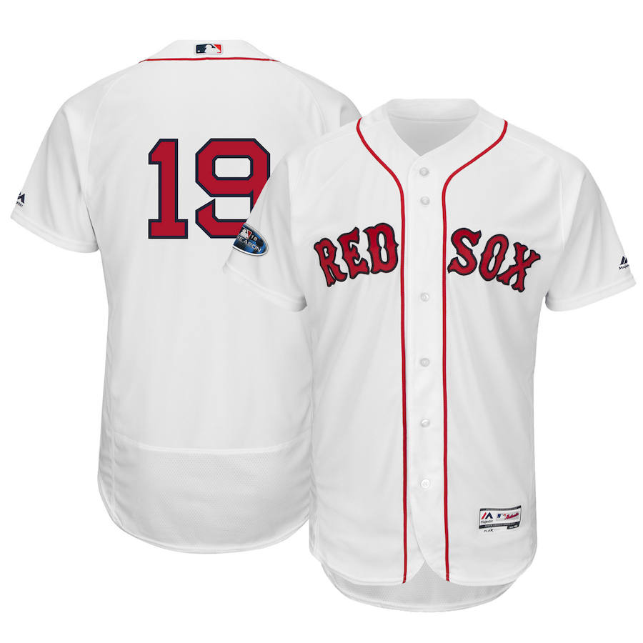 Boston Red Sox #19 Jackie Bradley Jr. Majestic 2018 Postseason Home Authentic Flex Base Player Jersey White