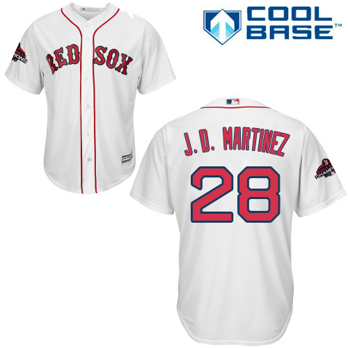 Red Sox #28 J. D. Martinez White New Cool Base 2018 World Series Champions Stitched MLB Jersey