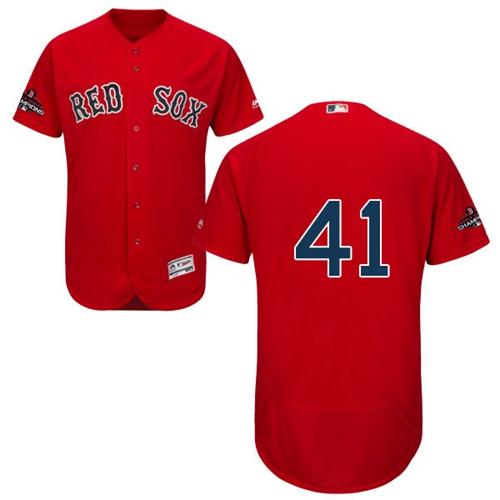 Red Sox #41 Chris Sale Red Flexbase Authentic Collection 2018 World Series Champions Stitched MLB Jersey