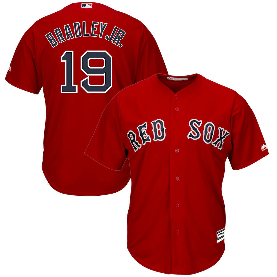 Boston Red Sox #19 Jackie Bradley Jr. Majestic Alternate Official Cool Base Player Jersey Scarlet
