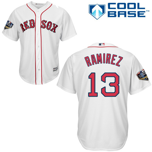 Red Sox #13 Hanley Ramirez New White Cool Base 2018 World Series Stitched MLB Jersey
