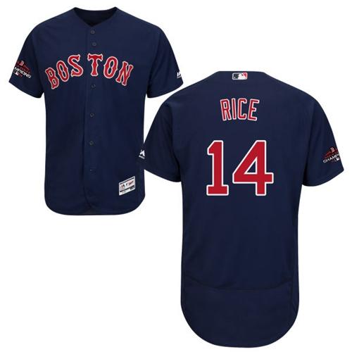 Red Sox #14 Jim Rice Navy Blue Flexbase Authentic Collection 2018 World Series Champions Stitched MLB Jersey