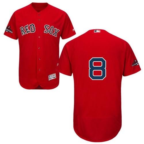 Red Sox #8 Carl Yastrzemski Red Flexbase Authentic Collection 2018 World Series Champions Stitched MLB Jersey