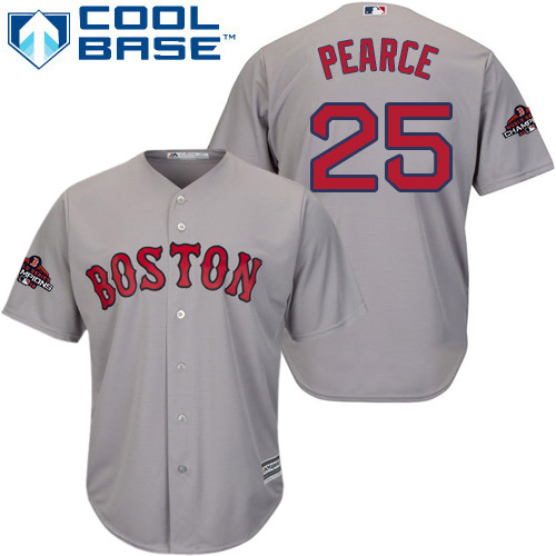 Red Sox #25 Steve Pearce Grey New Cool Base 2018 World Series Champions Stitched MLB Jersey