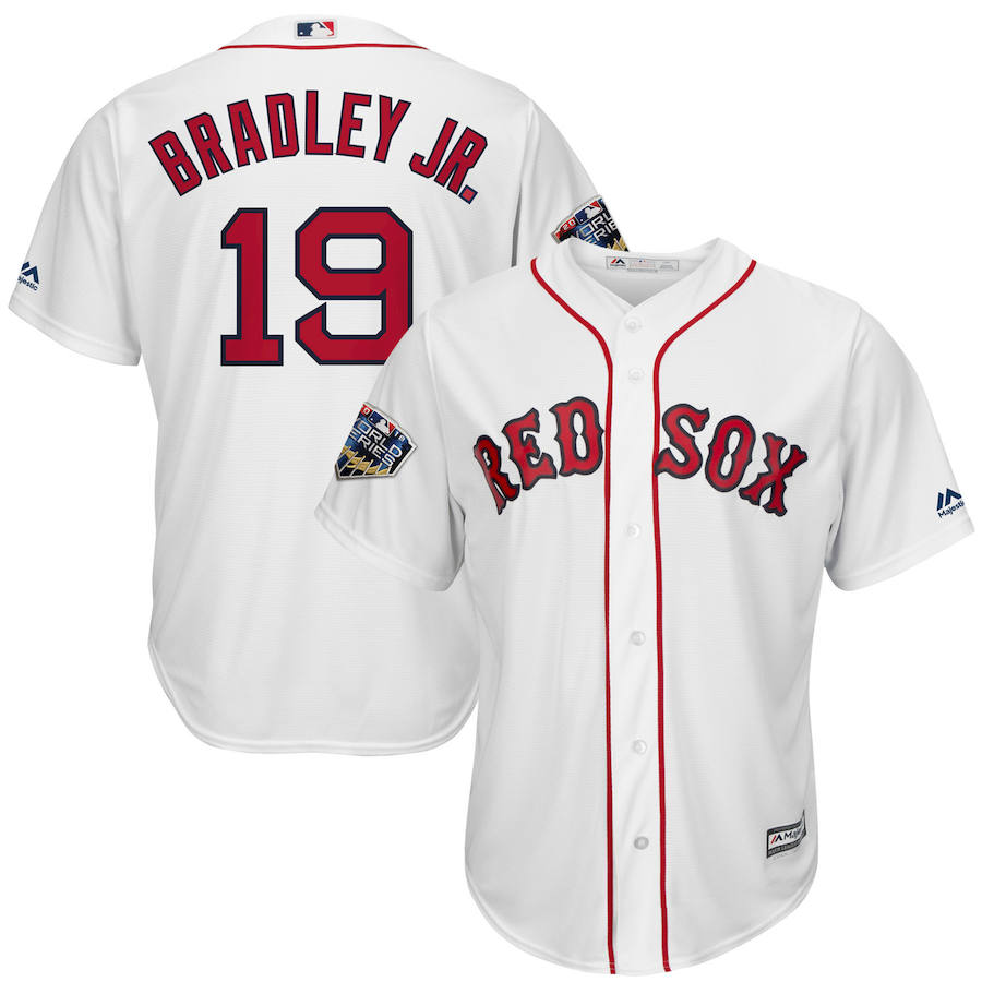 Boston Red Sox #19 Jackie Bradley Jr. Majestic 2018 World Series Cool Base Player Jersey White