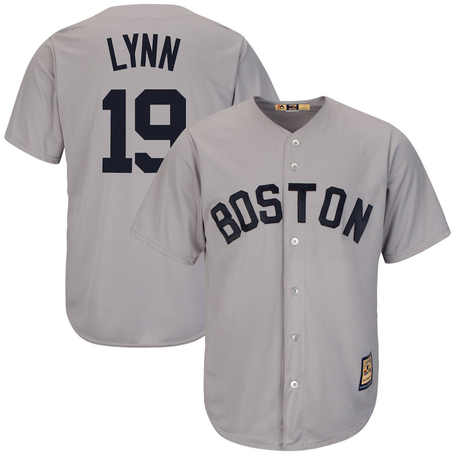 Boston Red Sox #19 Fred Lynn Majestic Cooperstown Collection Cool Base Player Jersey Gray