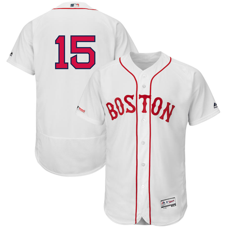 Boston Red Sox #15 Dustin Pedroia Majestic Alternate Authentic Collection Flex Base Player Jersey White