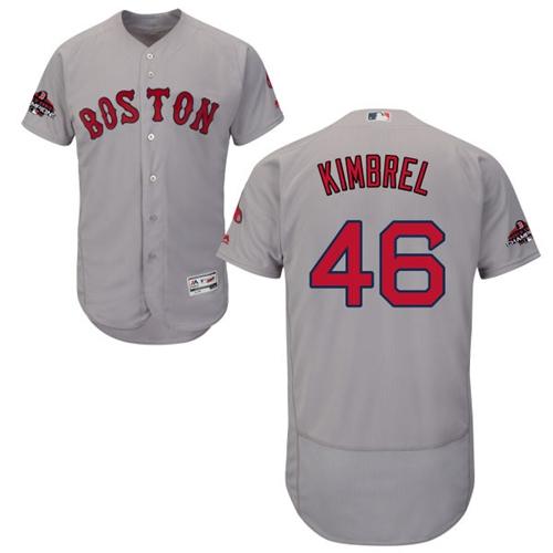 Red Sox #46 Craig Kimbrel Grey Flexbase Authentic Collection 2018 World Series Champions Stitched MLB Jersey
