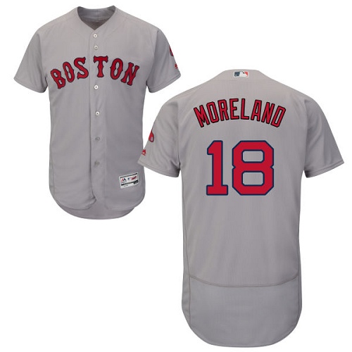 Red Sox #18 Mitch Moreland Grey Flexbase Authentic Collection Stitched MLB Jersey
