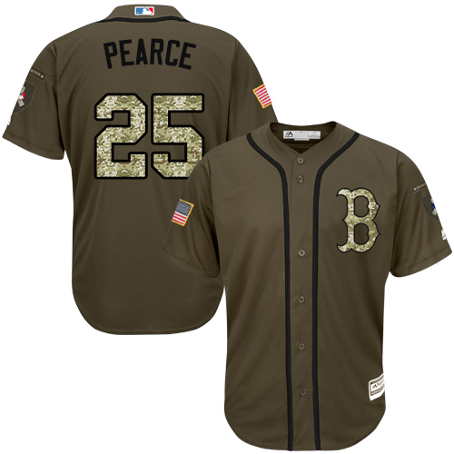 Red Sox #25 Steve Pearce Green Salute to Service Stitched MLB Jersey