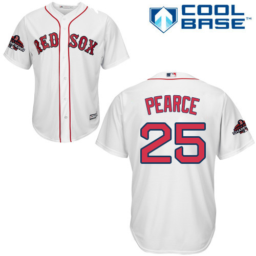 Red Sox #25 Steve Pearce White New Cool Base 2018 World Series Champions Stitched MLB Jersey