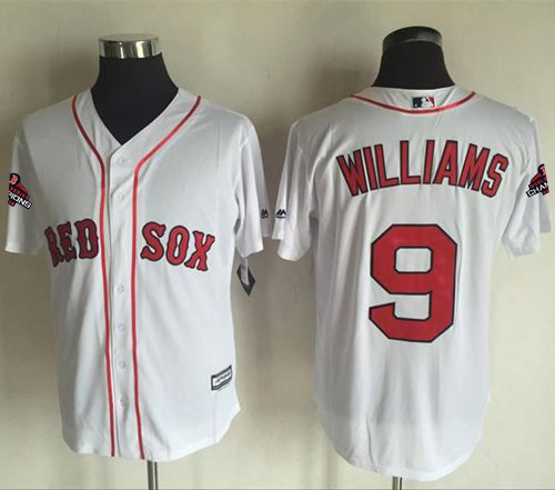 Red Sox #9 Ted Williams White New Cool Base 2018 World Series Champions Stitched MLB Jersey